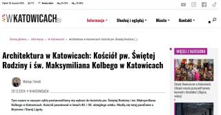 O naszym kościele na stronie miasta Katowice