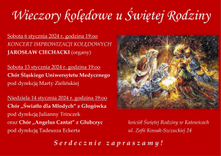 Wieczory Kolędowe u Świętej Rodziny 2024 r.
